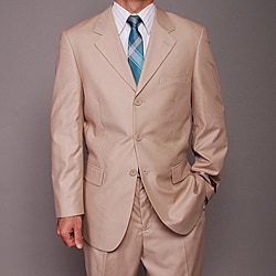 Carlo Lusso Men's Tan 3-button Suit
