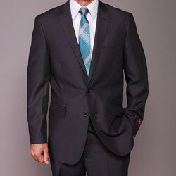 Carlo Lusso Men's Charcoal Grey 2-button Slim-fit Suit