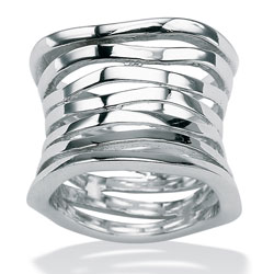 Toscana Collection Sterling Silver Multi-tiered Band