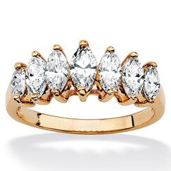 Ultimate CZ 10k Gold Marquise-Cut Cubic Zirconia Ring