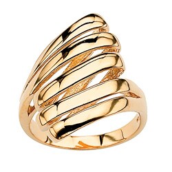 Toscana Collection 18k Gold over Silver Multi-row Dome Ring