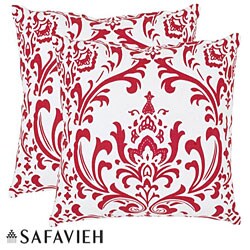 Paris 18-inch Red/ White Decorative Pillows (Set of 2)