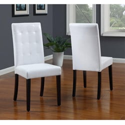 Tufted White Parsons Chair (Set of 2)