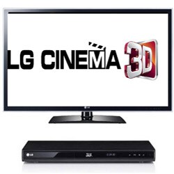 LG 55LW5600 1080p 120Hz 3D LED TV and LG BD670 Blue-ray Player with 4 3D Glasses