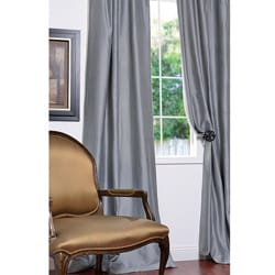 Signature Light Blue Cotton/ Silk-blend 108-inch Curtain Panel