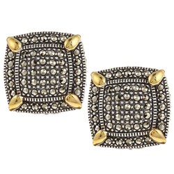 MARC Sterling Silver Marcasite Square Earrings