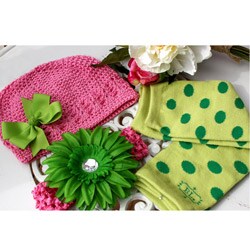 Headbandz Baby Pink/ Apple Green 5-piece Baby Accessory Pack