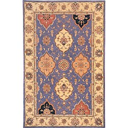 Hand-knotted 'Venetian' Gold Wool Rug (4' Round)