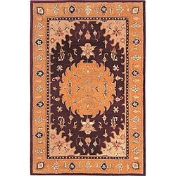 Hand-knotted 'Venetian' Gold Wool Rug (2.5' x 10')