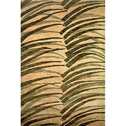 Hand-knotted 'Oceans of Time' Ivory Wool Rug (9' x 12')