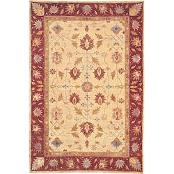 Hand-knotted 'Desert Breeze' Ivory Wool Rug (4' x 6')
