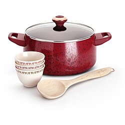 Paula Deen Red Porcelain Nonstick Cookware Soup and Stew Set