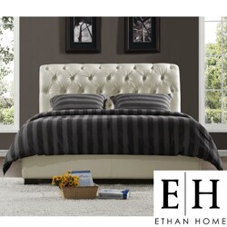 ETHAN HOME Castela Soft White Faux Leather Queen-size Bed