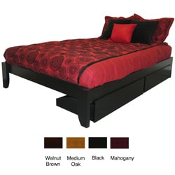Scandanavia Queen-size Solid Wood Storage Drawer Platform Bed