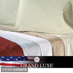 Grand Luxe Egyptian Cotton Sateen 500 TC Deep Pocket Sheet Set and Pillowcases