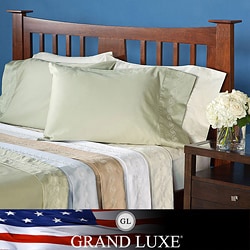 Grand Luxe Egyptian Cotton Sateen 300 Thread Count Swirl Deep Pocket Sheet Set and Pillowcase Separates