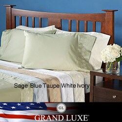 Grand Luxe Egyptian Cotton Sateen 300 Thread Count Swirl Queen-size Deep Pocket Sheet Set