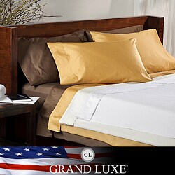 Grand Luxe Egyptian Cotton Sateen 800 tc Deep Pocket Sheet Set and Pillowcase Separates