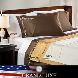 Grand Luxe Egyptian Cotton Sateen 800 Thread Count Chain Solid Deep Pocket Sheet Set and Pillowcase Separates