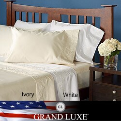 Grand Luxe Egyptian Cotton 800 Thread Count Scroll Queen-size Deep Pocket Sheet Set