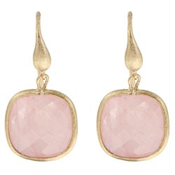 Rivka Friedman 18k Goldplated Rose Quartz Dangle Earrings