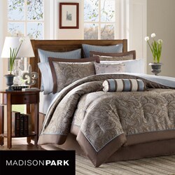 Madison Park Whitman Blue 12-piece King-size Bed in a Bag