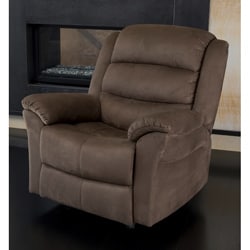 Abbyson Living Sydney Brown Microsuede Rocker Recliner