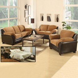 Mia Coffee Microfiber Sofa Sleeper 