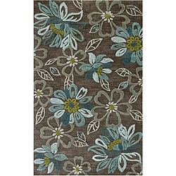 Hand-tufted Grey Abstract Rug (2' x 3')