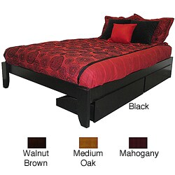 Scandanavia Full-size Solid Wood Storage Drawer Platform Bed