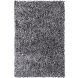 Hand-tufted Grey Shag Polyester Rug (2' x 3')