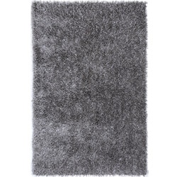 Hand-tufted Grey Shag Polyester Rug (5' x 7'6)