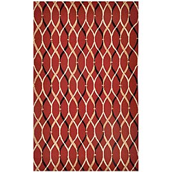 Hand-tufted Red/ Black Polyester Rug (4' x 6')