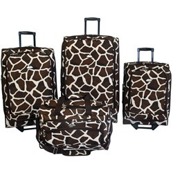 American Flyer Giraffe Brown 4-piece Luggage Set