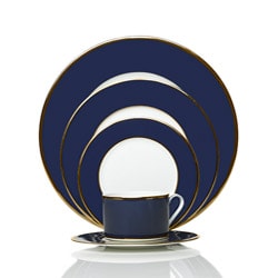 Mikasa Color Studio Blue and Gold 5-piece Dinnerware Set