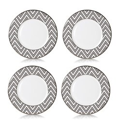 Mikasa Color Studio Grey Platinum Zigzag Accent Plates (Set of 4)