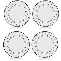 Mikasa Color Studio Grey Platinum Dots Accent Plates (Set of 4)