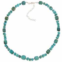 Southwest Moon Sterling Silver Turquoise Necklace 