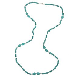 Southwest Moon Sterling Silver Turquoise Leaf Necklace 