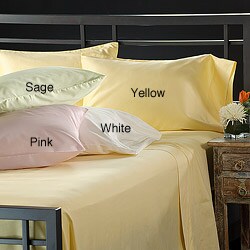 Laura Ashley Solid Cotton 300 Thread Count Queen-size Sheet Set