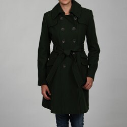 DKNY Women's Wool Belted Trench Coat