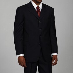 Bendetti Men's Charcoal Brown Pinstripe Wool 4-button Suit 