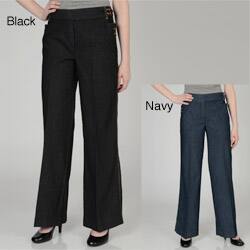 Larry Levine Women's Flat-front Pants