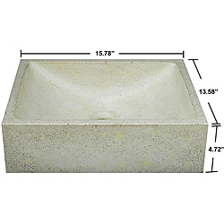 Concrete Cream Half Moon Sink