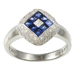 Encore by Le Vian 18k Gold Blue Sapphire and 1/4ct TDW Diamond Ring (H-I, SI1-SI2)