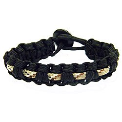 Paracord Black and Green Camo Bracelet (USA)