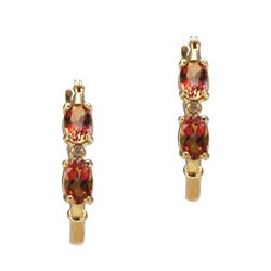 10k Yellow Gold Twilight Mystic Topaz and Diamond Accent Hoop Earrings