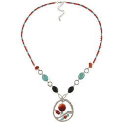 Crystale Silvertone Multi-gemstone Necklace