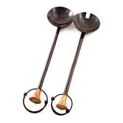 Mpingo and Pau Rosa Embrace Salad Servers Set (Mozambique)