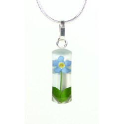 Sterling Silver Single Forgetmenot Flower Necklace (Mexico)